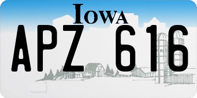 IA license plate APZ616