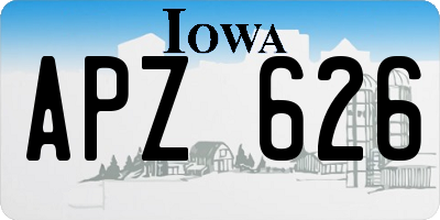 IA license plate APZ626