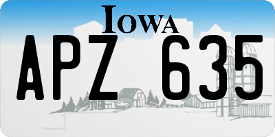 IA license plate APZ635