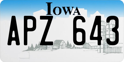 IA license plate APZ643