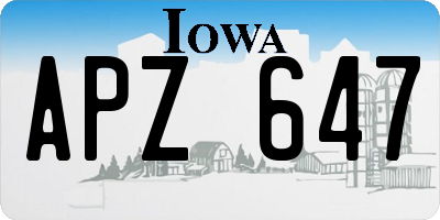 IA license plate APZ647