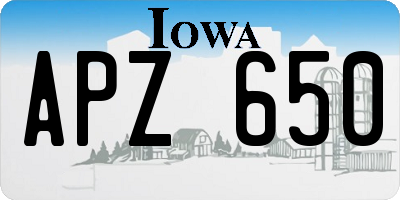 IA license plate APZ650