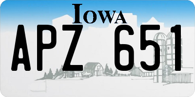 IA license plate APZ651