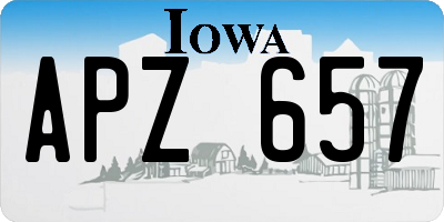 IA license plate APZ657