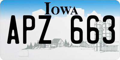 IA license plate APZ663