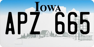 IA license plate APZ665