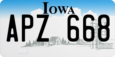 IA license plate APZ668