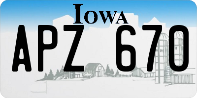 IA license plate APZ670