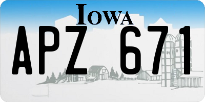 IA license plate APZ671