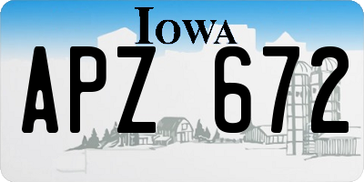 IA license plate APZ672
