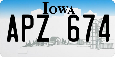 IA license plate APZ674