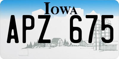 IA license plate APZ675