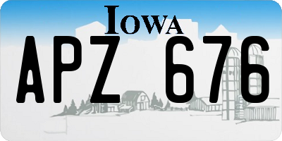 IA license plate APZ676