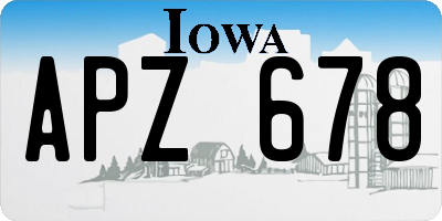 IA license plate APZ678