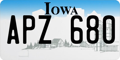 IA license plate APZ680