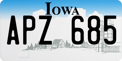 IA license plate APZ685