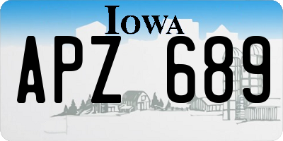 IA license plate APZ689