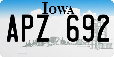 IA license plate APZ692