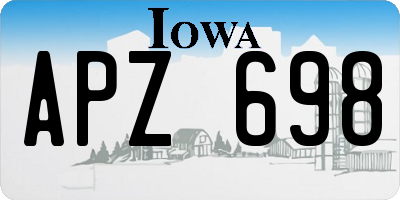 IA license plate APZ698