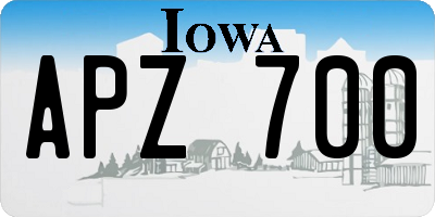 IA license plate APZ700