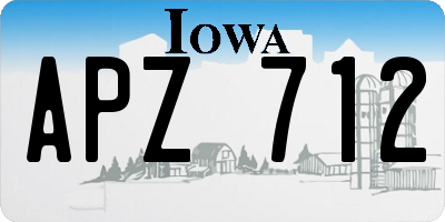 IA license plate APZ712