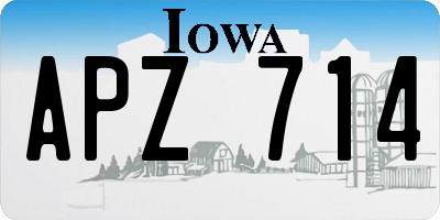 IA license plate APZ714
