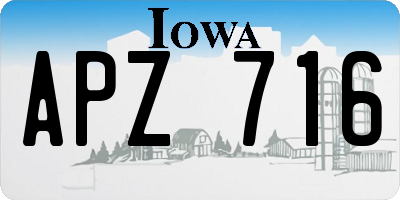 IA license plate APZ716
