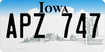 IA license plate APZ747