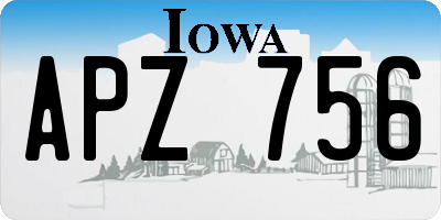 IA license plate APZ756