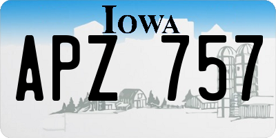 IA license plate APZ757