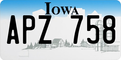 IA license plate APZ758