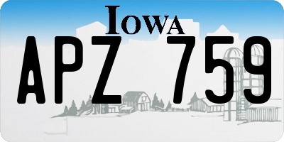 IA license plate APZ759