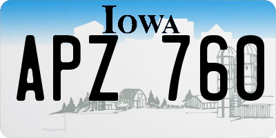 IA license plate APZ760