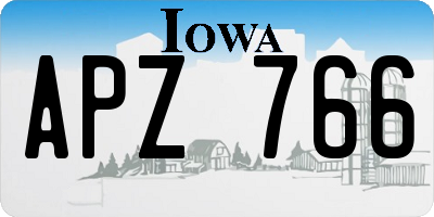 IA license plate APZ766