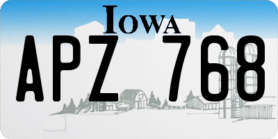 IA license plate APZ768
