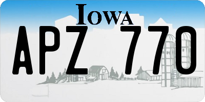 IA license plate APZ770
