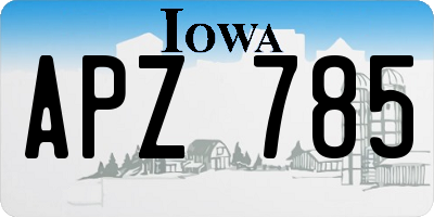 IA license plate APZ785
