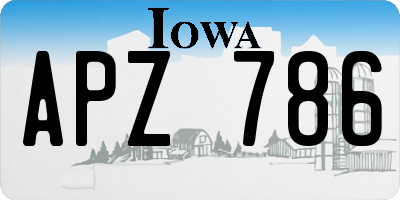 IA license plate APZ786