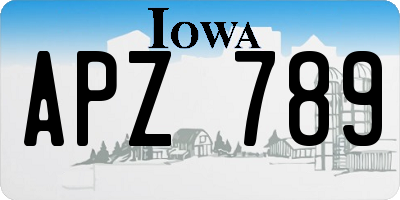 IA license plate APZ789