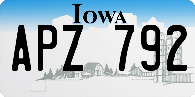 IA license plate APZ792