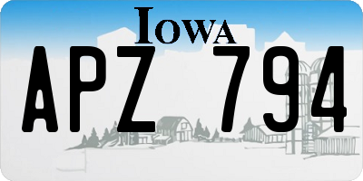 IA license plate APZ794