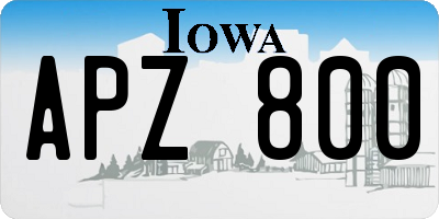 IA license plate APZ800