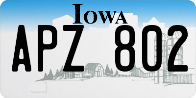 IA license plate APZ802