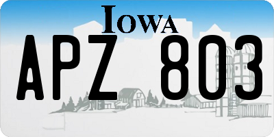 IA license plate APZ803