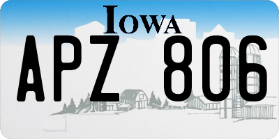 IA license plate APZ806