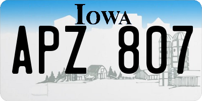 IA license plate APZ807