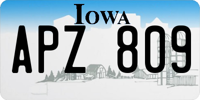 IA license plate APZ809