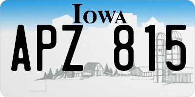 IA license plate APZ815