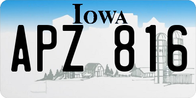 IA license plate APZ816