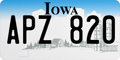 IA license plate APZ820